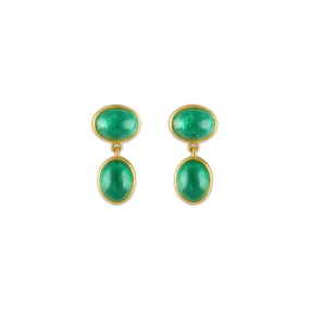 Small Emerald Amphora Earrings