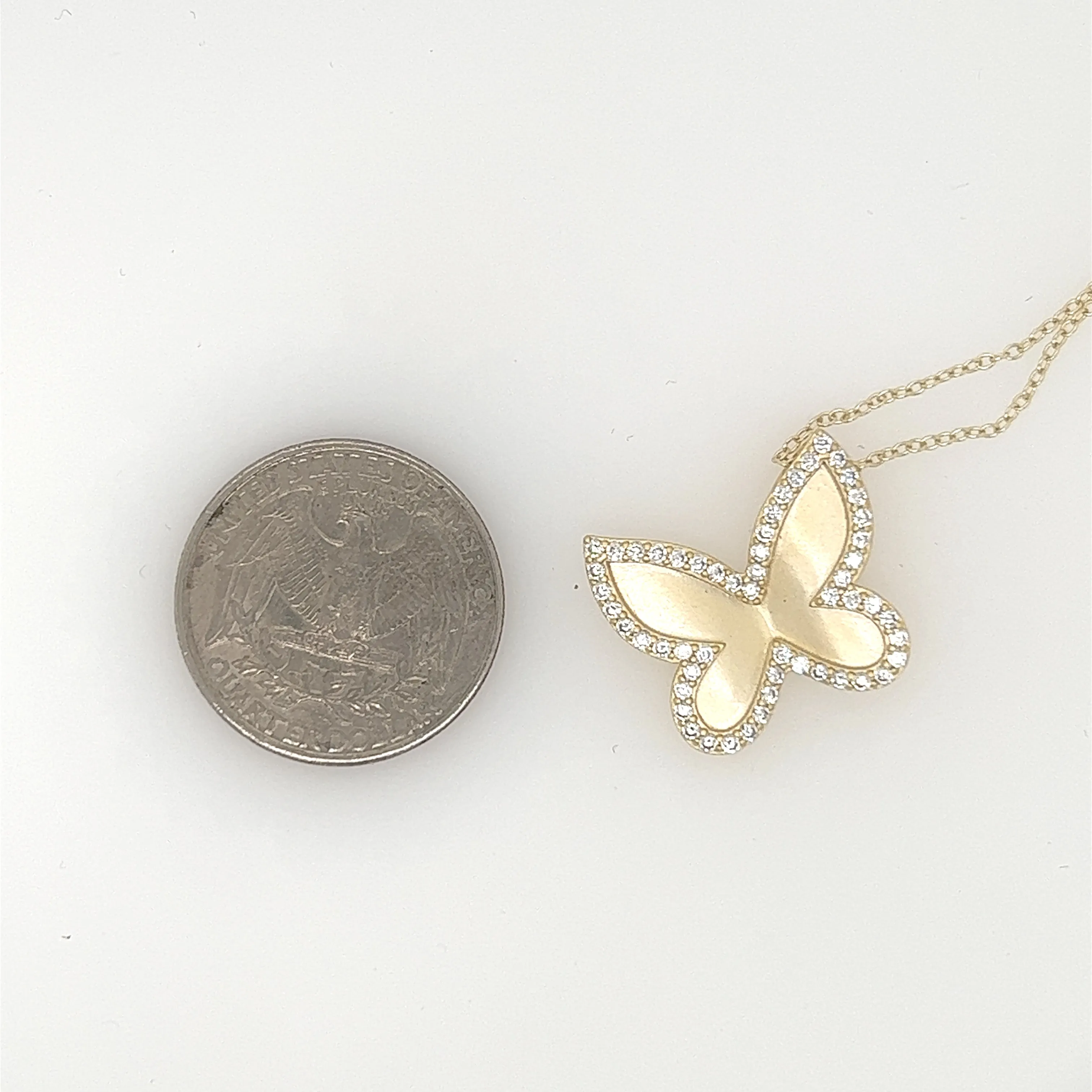 Small Offset Butterfly Necklace