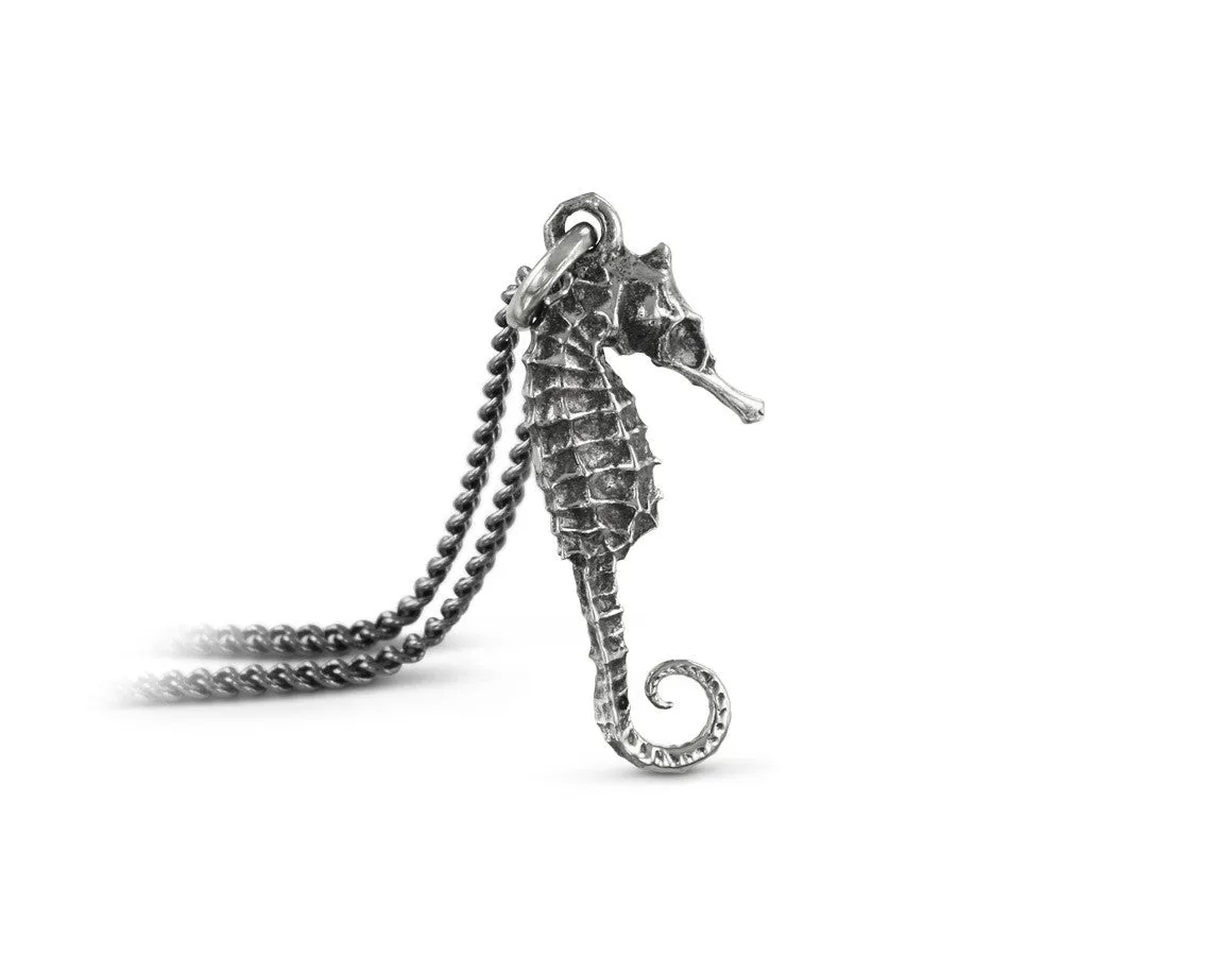 Small Seahorse Necklace - Silver