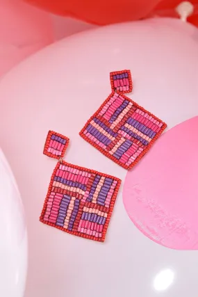 SQUARE BEADED EARRINGS