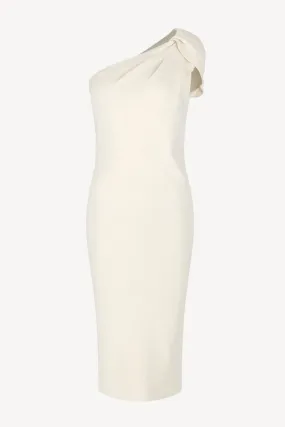 Strickkleid One Shoulder in Chalk