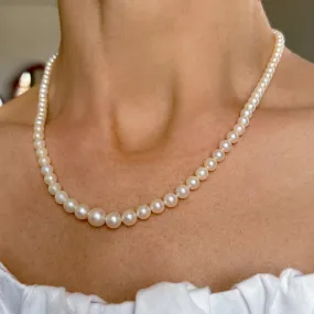 Vintage Pearl Single Strand Necklace