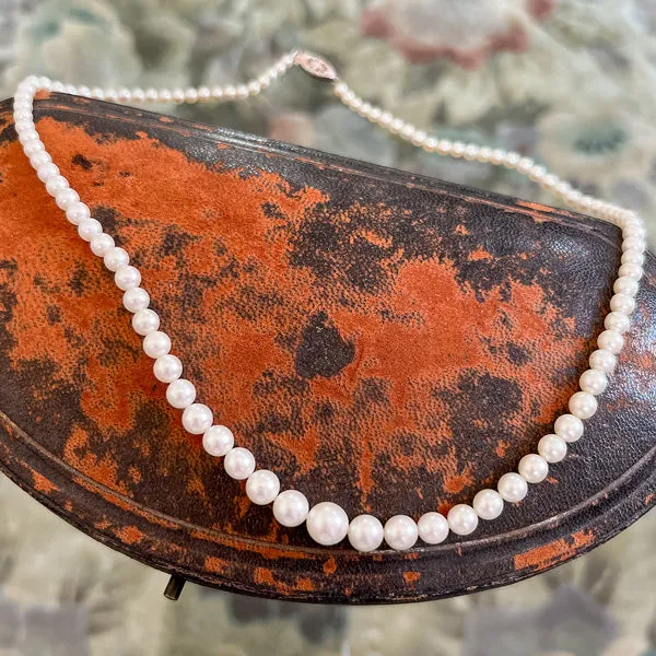 Vintage Pearl Single Strand Necklace