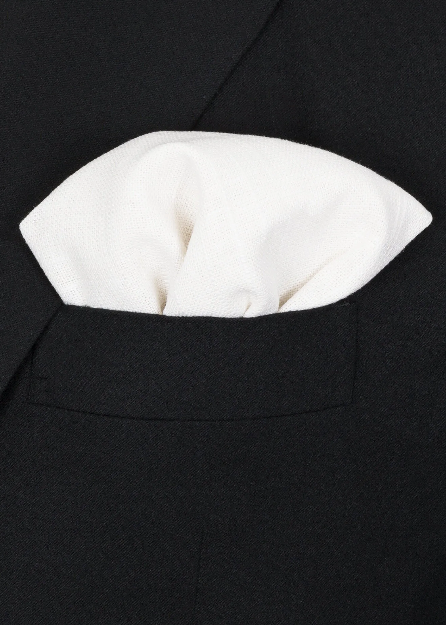 White Textured Pocket Square