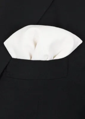 White Textured Pocket Square