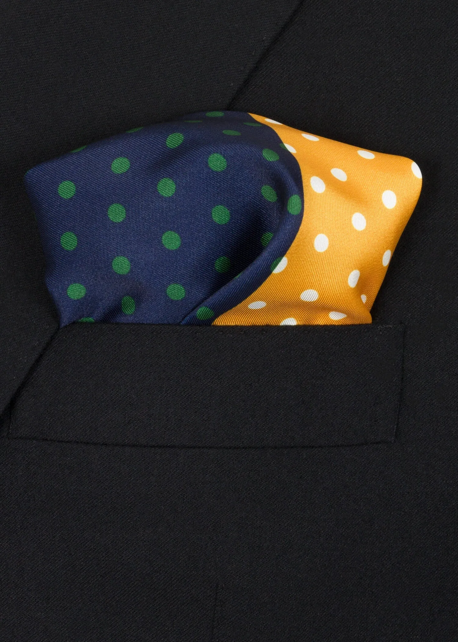 Yellow Green Dots Pocket Square